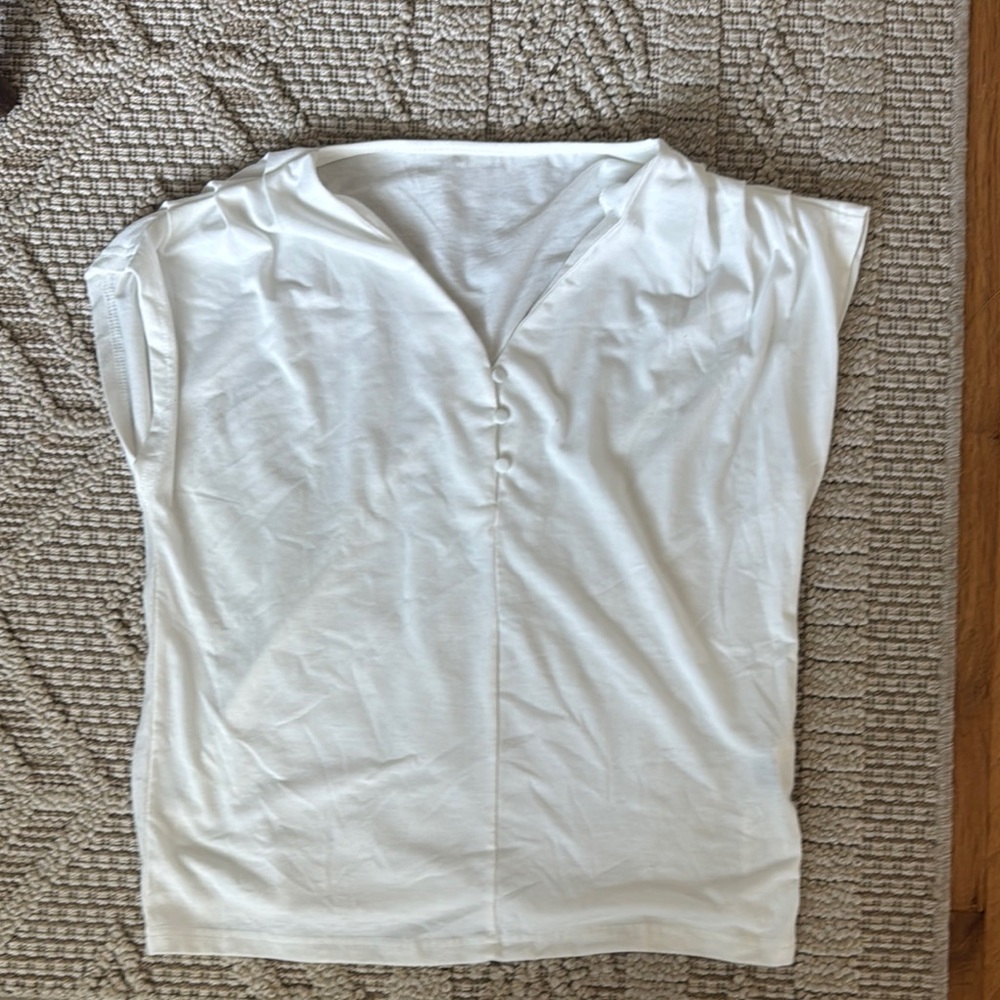 SHEIN White Polo Collar Relaxed Blouse